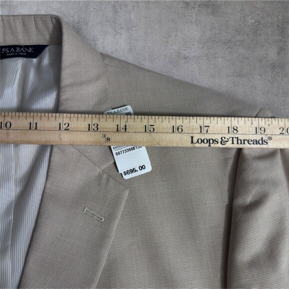 NEW Jos A Bank Men’s Blazer 44R Tan Wool Cotton Sport Coat Jacket Two Button - Picture 7 of 14